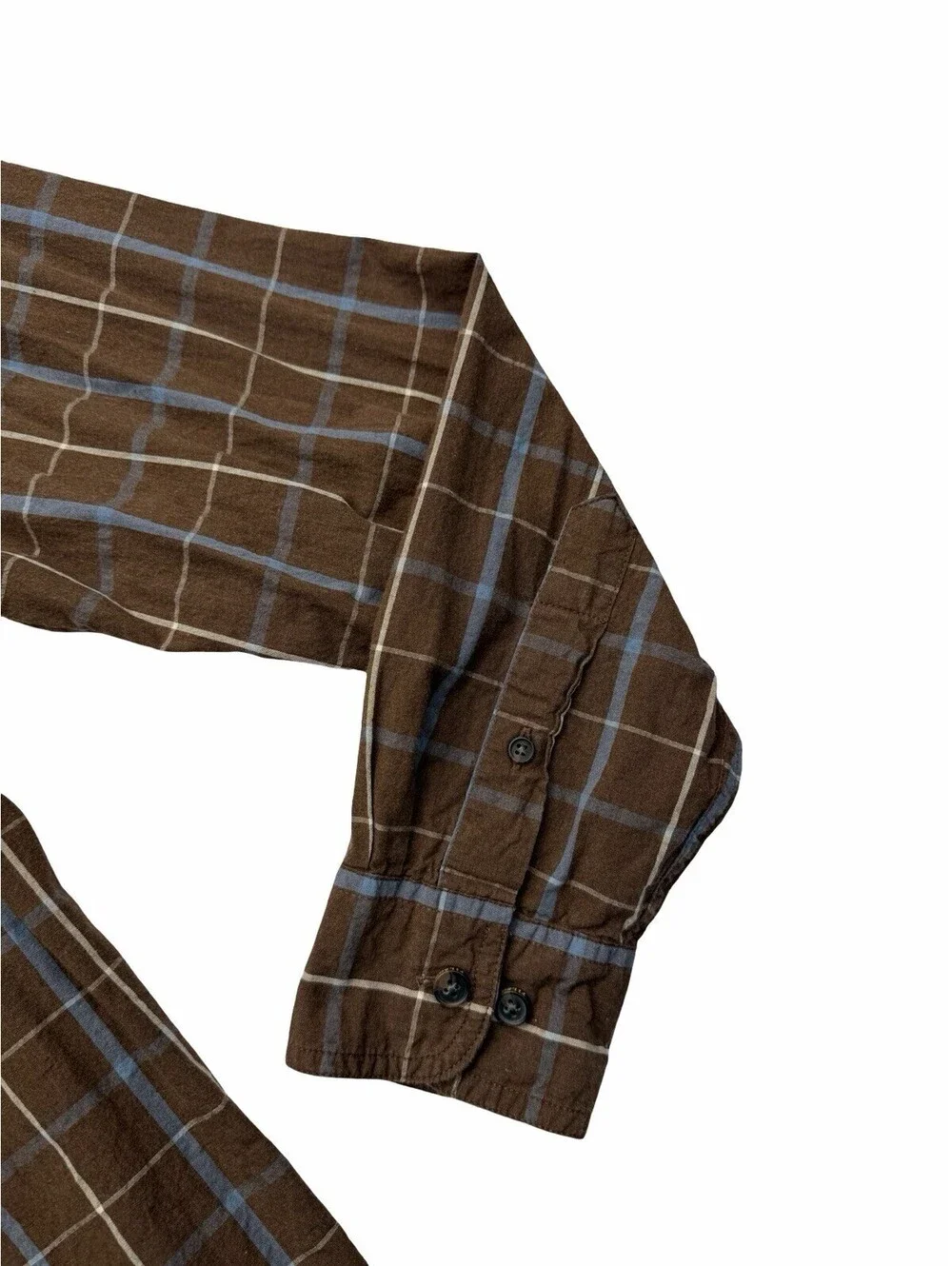 Filson Washed Feather Cloth Button-Up Shirt Brown Blue Check Size XS - Picture 3 of 5
